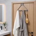 thumbnail image 5 of 17.32 x 8.66 Inch Over The Door Triangle Hook Hanger, 6 Peg Door Hook Rack, No Drill Metal Door Hanging Organizer for Hats, Towels, Bags, 5 of 6