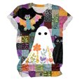 thumbnail image 4 of vigerkar Halloween Shirts for Women Ghost T-Shirt Short Sleeve Halloween Party Tee Tops (Grey, XL), 4 of 4