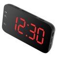 thumbnail image 3 of Reloj despertador digital LED, reloj de escritorio portátil con función de repetición para dormitorio, hogar, viajes, color rojo, 3 of 14