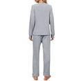 thumbnail image 5 of UVN Pajama Sets for Women Long Sleeve Lounge Set Ribbed Knit Sleepwear 2 Piece Pjs Soft Loungewear with Pockets, 5 of 11