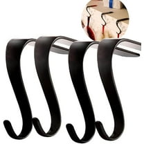 Christmas Stocking Holders 4 Pack Metal Black Mantel Stocking Hangers for Fireplace No-Slip Lightweight Stocking Hooks for Christmas Party Decoration