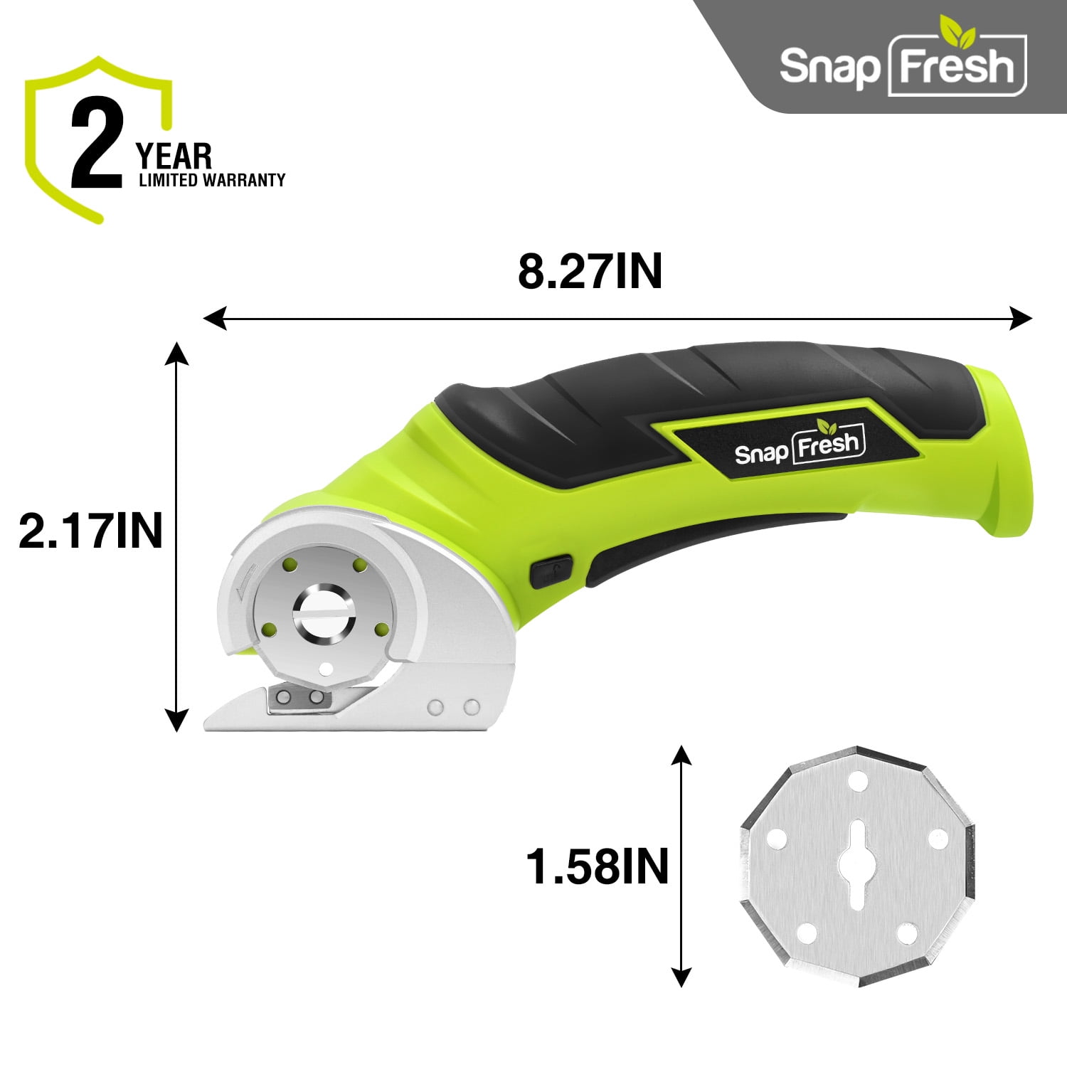 SnapFresh Cordless Electric Scissors, 4V Cardboard Cutter, Mini Cutter with a Replacement Blade/Charger, EC0601