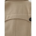 thumbnail image 7 of KVE Women's Classic Double Breasted Pea Coat Winter Mid-Long Slim Trench Coat with Belt Khaki Medium, 7 of 7
