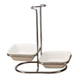 thumbnail image 1 of Soporte para cucharón de acero inoxidable, soporte para utensilios de cocina, soporte para cucharas de cocina Cuenco cuadrado doble, 1 of 6