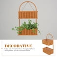 thumbnail image 2 of IMITACIÓN Rattan Woven Canasta de pared colgante de la pared de 2 niveles Canasta tejida para la cocina del baño, 2 of 5