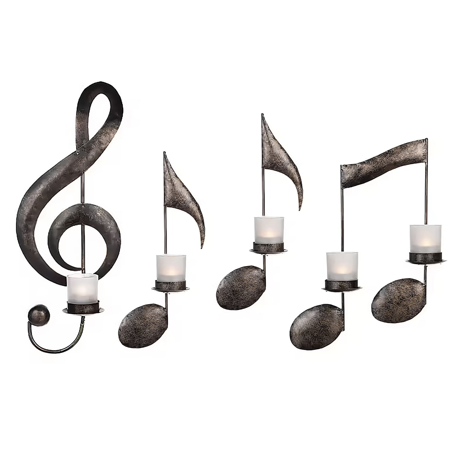Black Music Note Wall Sconce,Vintage Art Musical NoteStyle Candle