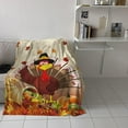 thumbnail image 4 of Thanksgiving Turkey Throw Blankets, Fall Leaf Autumn Harvest Pumpkin Soft Fleece Blanket Decorative for Home Sofa Couch Chair Living Bedroom,60x80 inches, Yellow, 4 of 6