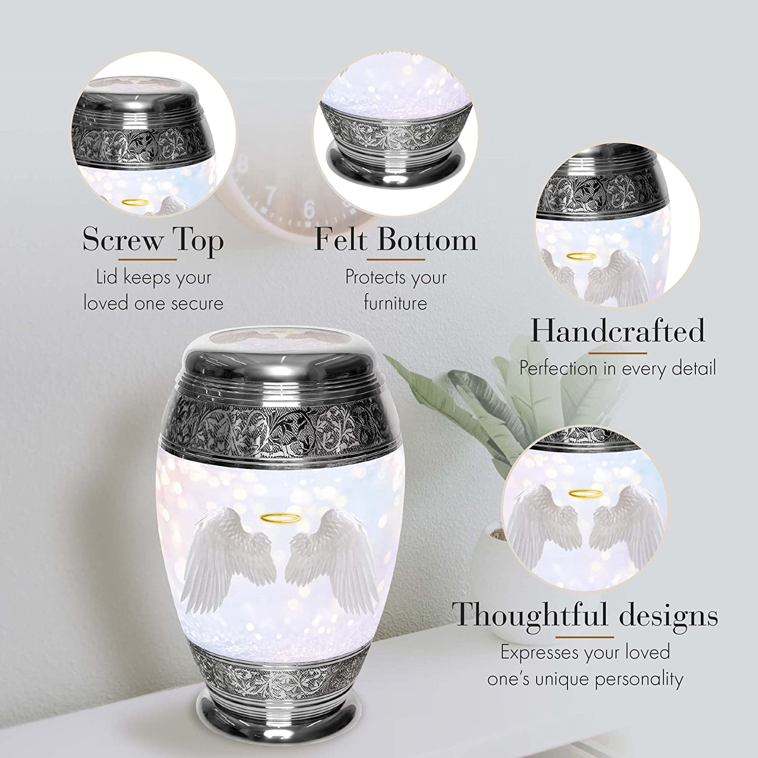Guardian Angel Urns for Cremation Ashes Large Urn XL or Small Keepsake Urns for Human Ashes & Urns for Human Ashes for Home or Burial Small Urns for Human Ashes