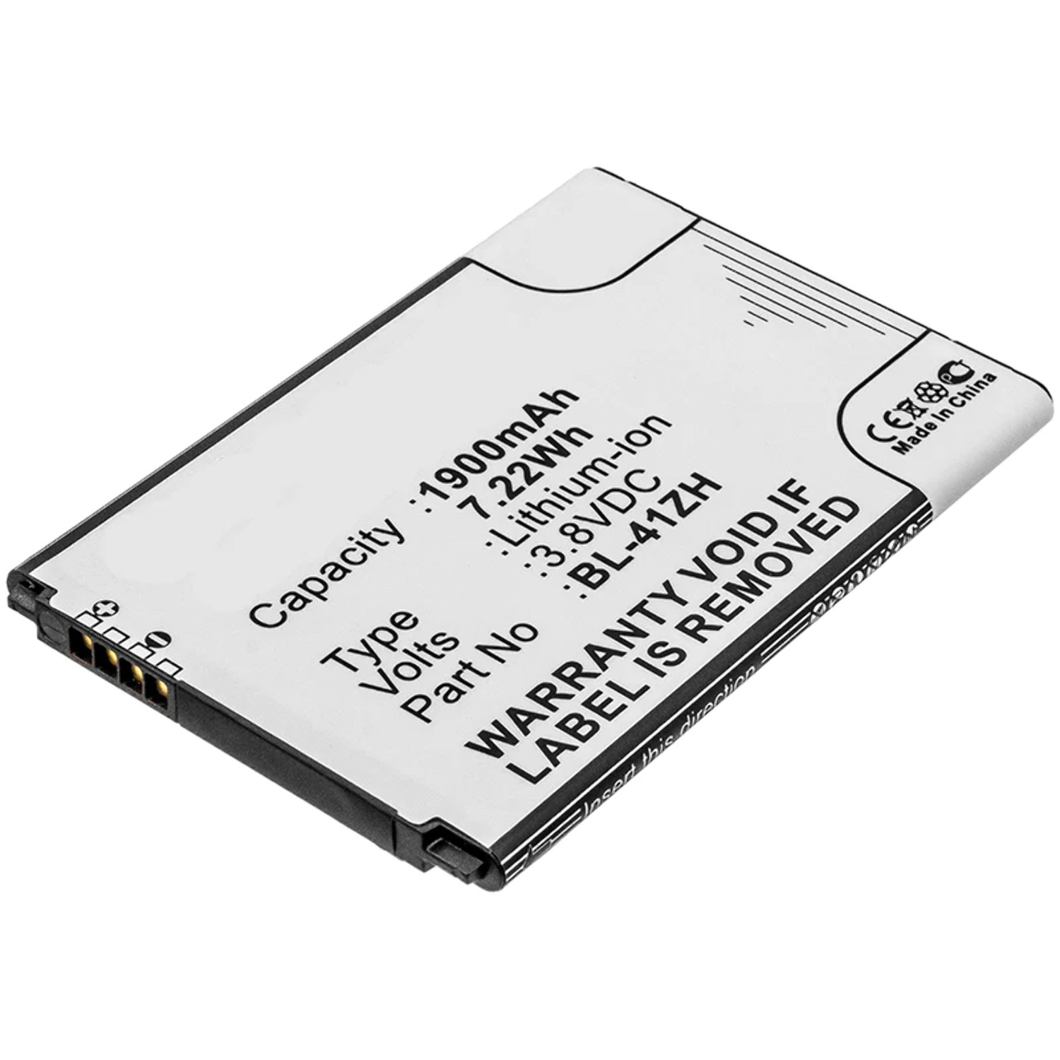 Batteries N Accessories BNA-WB-L3853 Cell Phone Battery - Li-ion, 3.8, 1900mAh, Ultra High Capacity Battery - Replacement for LG BL-41ZH, BL-41ZHB, EAC62378407 Battery - image 2 of 2