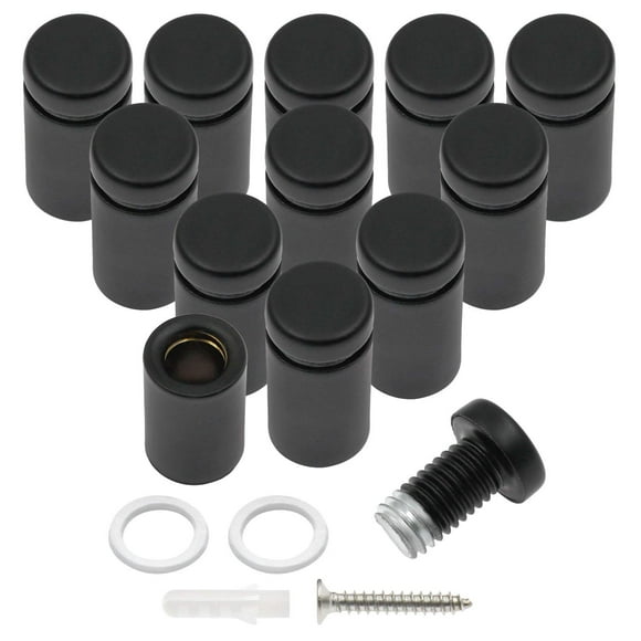 Luomorgo 12 Pcs 58 X 118 Stainless Steel Standoff Screws Wall Sign Standoff Mounting Hardware Advertising Glass Standoff Nail For Hanging Acrylic Picture Frame Black