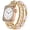 Pink Beads, variant on Beaded Bracelet Band Compatible with Apple Watch, Women's Elastic Dressy Strap, Gold,42/44/45mm