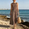 thumbnail image 2 of Women's Elegant Long Skirt for Formal Wear Matching Two Piece Outfit Set Brown S, 2 of 5