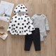 thumbnail image 3 of 3PCS Infant Baby Boy Girl Clothes Set 2020 Spring Fall Animals Floral Warm Hooded Coat+Romper+Pants Newborn Baby Clothing Outfit, 3 of 5