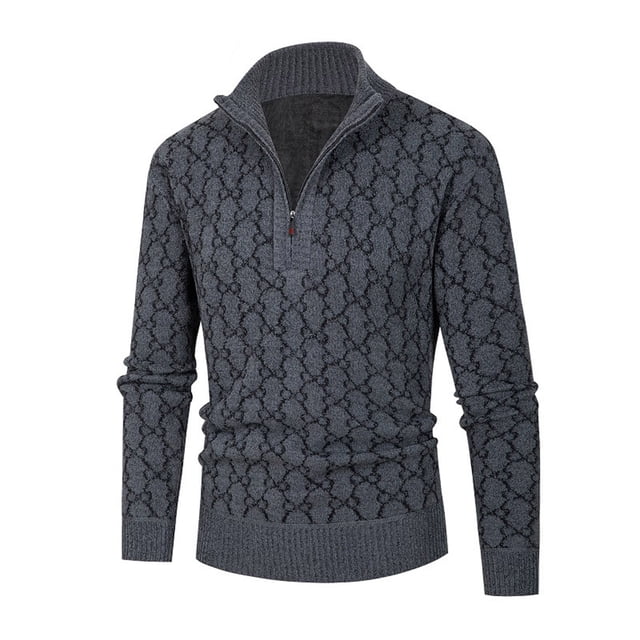 TIMIFIS Men's Soft Sweaters Quarter Zip Turtleneck Pullover Classic Ribbed Lightweight Turtleneck Sweater PulloverFall/Winter