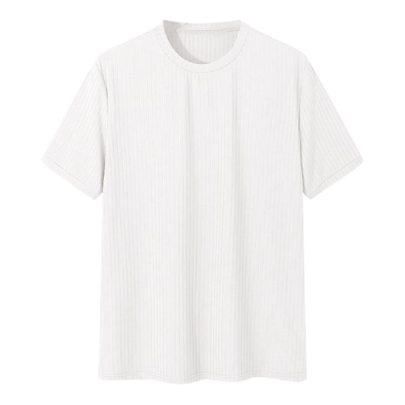 KKBOTIVE Mens T-Shirt Short Sleeve Athletic Tees Solid Color Sports Undershirt Stretch Cozy Top Men's Fashion, White Size: XL