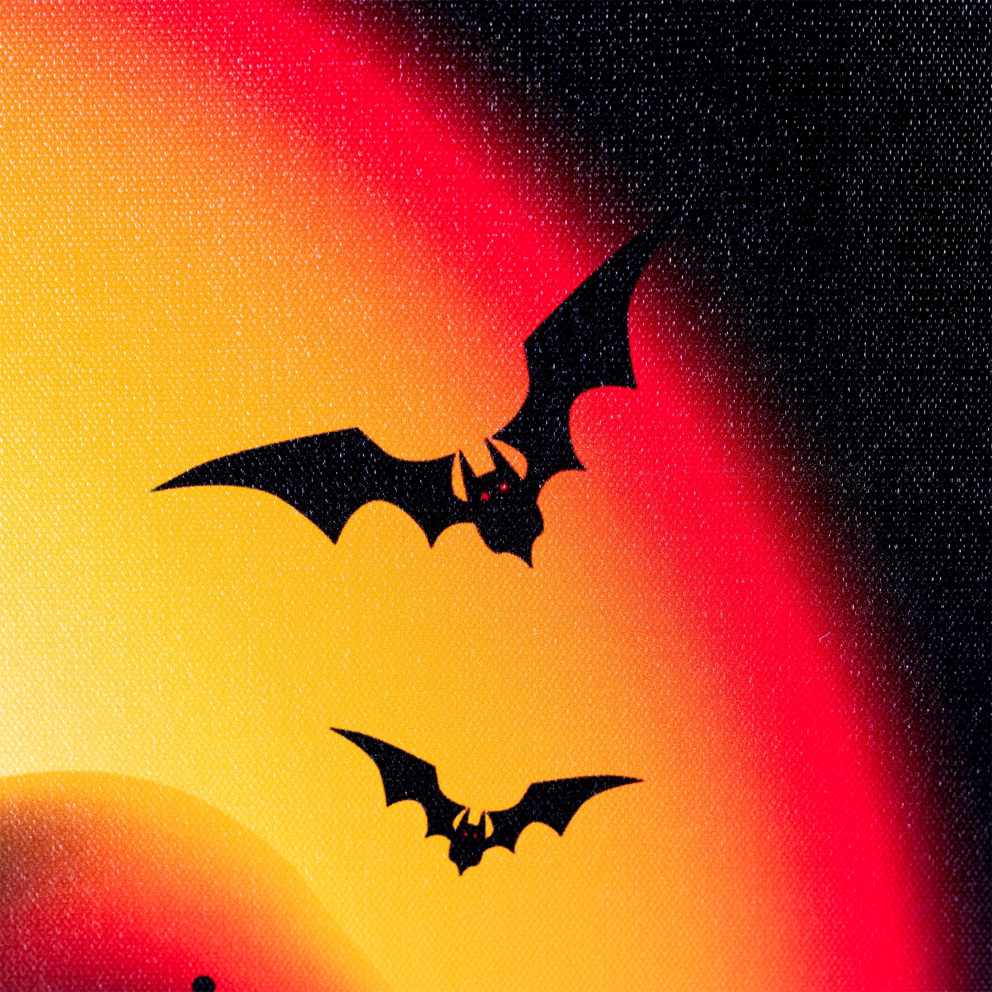 LED Lighted Bats and Jack-O-Lantern Halloween Canvas Wall Art 19.75" x 19.75"