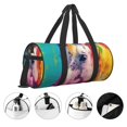 thumbnail image 3 of Saiise Sac de Voyage Rond Cheval Blanc Aquarelle Grande Capacité Pliable Gym Sports Weekender Léger Toile, 3 of 6
