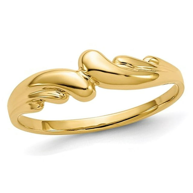 14K Yellow Gold Polished Swirl Ring Band