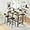 47.24" Rustic Brown Table +4pc Barstools, variant on Bar Table Set 3 Piece , Modern Bar Table and Barstools Set of 2, Industrial Dinning set of 3 with Metal Frame for Kitchen, Dinning Room, Apartment, Small Space 43.31x15.75x35.41