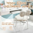 thumbnail image 5 of Teen Girls Vanity Chair,Kids Desk Chairs, Teddy Fleece Kids Reading Seat for Girls, Pink Teenager Vanity Chair for Living Room Bedroom Study Room,Beige, 5 of 7
