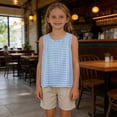 thumbnail image 5 of LIaqionyy Girls Cotton Linen Sleeveless Tank Tops Basic Summer Casual Crew Neck Blouse Breathable Loose Vest Shirts, 5 of 7