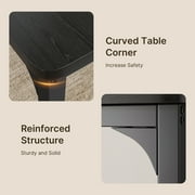 Lofka Wooden Kitchen Table and Chairs Set for 4, 47 Inch Dining Room Set for 4 with PU Leather High Back Support Chairs for Small Spaces, Black