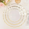thumbnail image 2 of Efavormart 10 Pack Clear Sunflower Plastic Dessert Appetizer Plates with Gold Scalloped Rim, Round Disposable Salad Plates - 7", 2 of 11