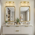 thumbnail image 5 of Deyidn 3-Light Gold Bathroom Vanity Light, 18.9" Dimmable Modern Wall Mirror Light Fixture with Cylinder Crystal Shades for Bathroom, Powder Room, 5 of 10