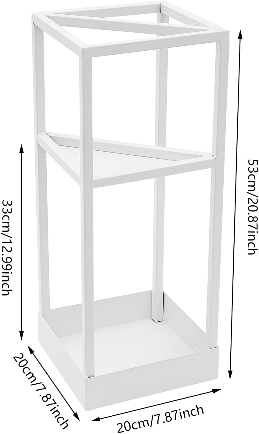 20.87 Inch Tall Umbrella Holder 11.02 Lbs Umbrella Stand Metal Freestanding Umbrella Holder Entryway Umbrella Stand Indoor with Anti-Slip Foot Pads for Lobby Front Hall (White)