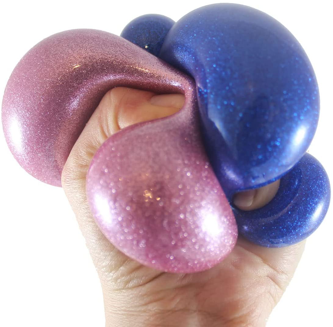 Metallic Glitter Thick Gel-Filled Squeeze Stress Balls - Sensory, Stre