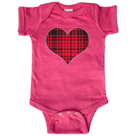 

Inktastic Red Plaid Heart Gift Baby Boy or Baby Girl Bodysuit