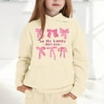 thumbnail image 2 of Hoodies for Teen Girls Cute Trendy Youth Long Sleeve Oversized Hooded Sweatshirts Tween Tops Winter Preppy Clothes Sport Warm Tops - Beige,2-3 Years, 2 of 5