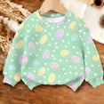thumbnail image 4 of ITSAME Girls Easter Sweatshirts, Loose Fit Easter Egg Print Crewneck Holiday Casual Pullover Tops Multicolor 5-6T, 4 of 6