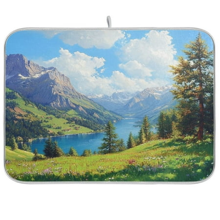 

Kitchen Drying Mat 18x24In Drying Dish Mat Dish Drying Mats Kitchen Countertop Multi-Function Drain Drying Mat Kitchen Table Spring River