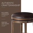 thumbnail image 6 of Maven Lane Alexander 31 Inch Tall Bar Height Rotating Backless Barstool in Walnut Finish with Marksman Saddle Vegan Leather Upholstered Seat, Set of 4, 6 of 7