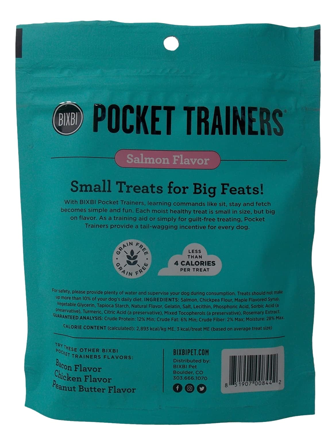 Dog Treats | Pocket Trainers Soft Moist Variety, (1) Each: Bacon, Peanut Butter, Salmon (6 Ounces) + MerlinsMart Zine | Rope Toy | Bixbi