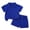 Blue, variant on 2 Piece Kids Solid Color Short Sleeve Button Down Shirt And Shorts Set Soft Breathable Cotton Casual Summer Outfit For Toddlers,Blue,9M