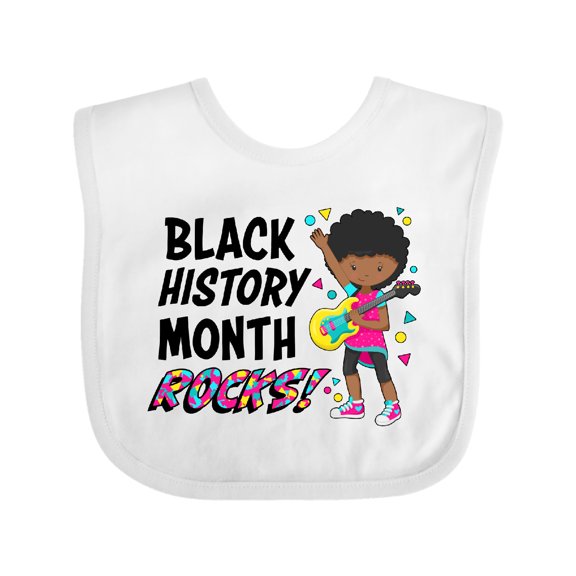 Inktastic Black History Month Rocks- Girl with Guitar Boys or Girls Baby Bib