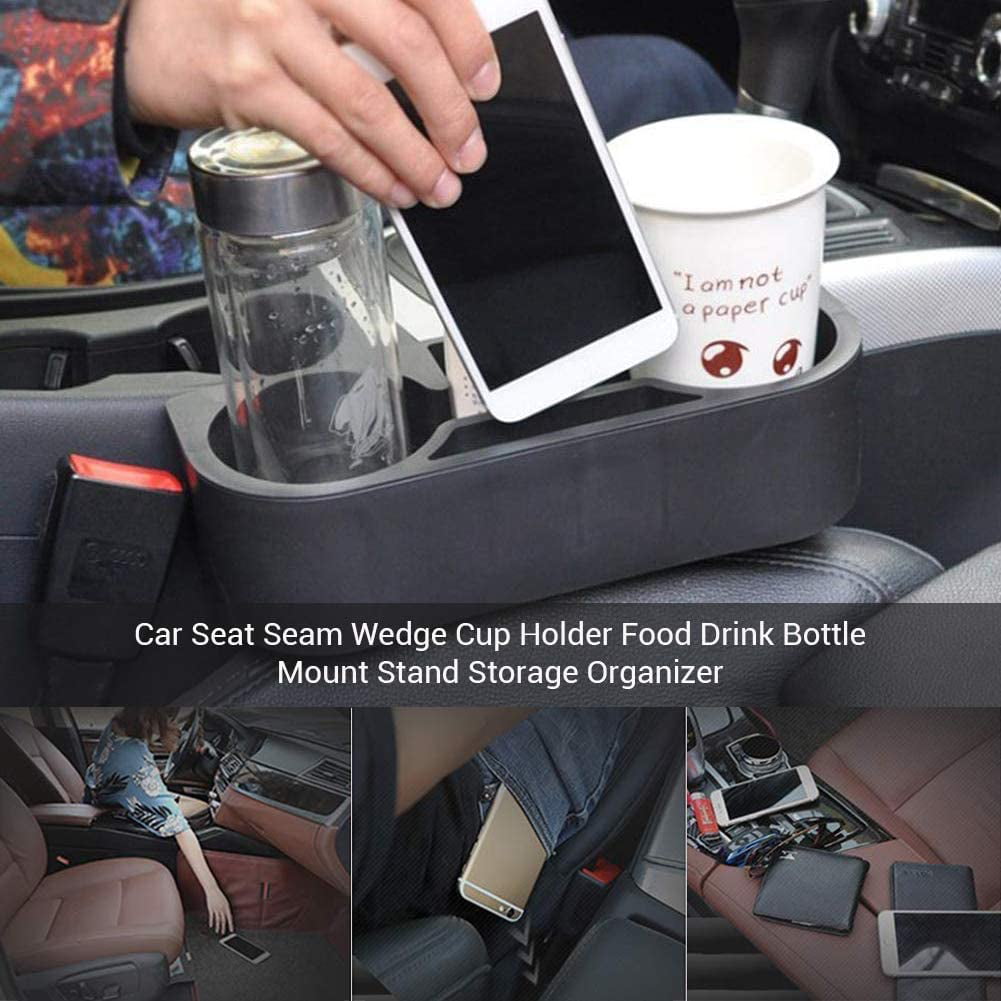 Car Seat Seam Cup Holder Phone Mount Car Seat Gap Filler Stand Storage Organizer 