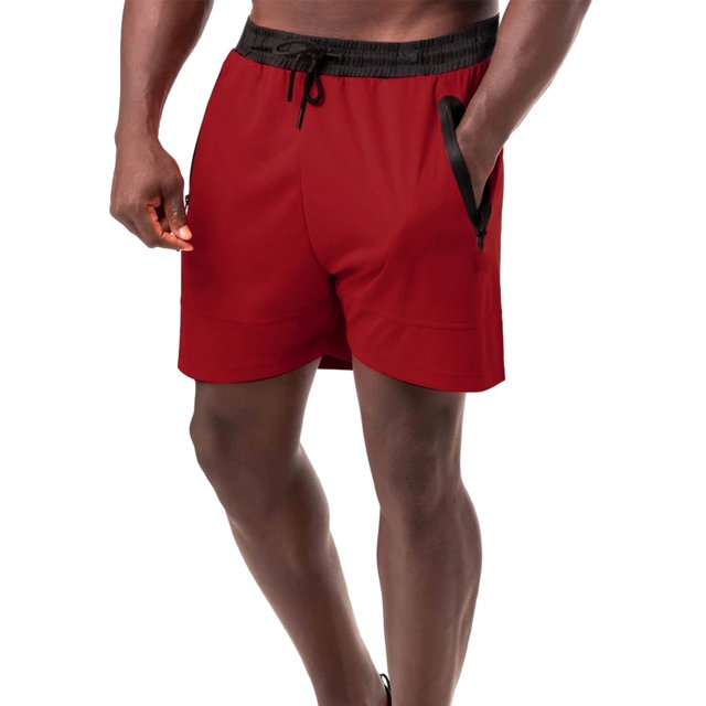 SUNSIOM Men Sports Casual Shorts Patchwork Drawstring Elastic Waist Mesh Quick Dry Short Pants Fitness Training Running Muscle Shorts