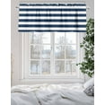 thumbnail image 5 of Navy Blue White Stripes Simple Valances for Windows Geometric Valance Rod Pocket Light Filtering Short Window Treatments Curtains for Kitchen Bathroom Living Room Bedroom, 1 Panel, 42 x 12 Inch, 5 of 7