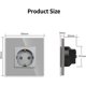 thumbnail image 4 of Toma de corriente simple gris 16Amp vidrio Tomas schuko Toma de pared con contacto de protección de empotrar-86mm, 250V, 1 compartimento JFHHH pequeña, 4 of 5