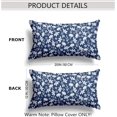 thumbnail image 2 of Sps ssion 12" x 20" Navy Blue Floral Velvet Decorative Pillow Covers (2 Count), 2 of 6