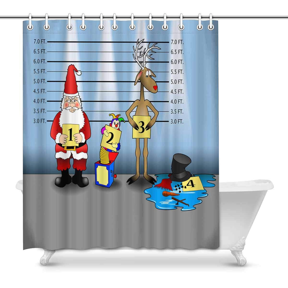 YUSDECOR Santa Claus Reindeer Snowman Funny Cartoon Christmas Police Line-Up Waterproof Polyester Fabric Shower Curtain Bathroom Sets Hooks Home Decor 60x72 inch | Walmart Canada YUSDECOR Santa Claus Reindeer Snowman Funny Cartoon Christmas Police Line-Up Waterproof Polyester Fabric Shower Curtain Bathroom Sets Hooks Home Decor 60x72 inch | Walmart Canada