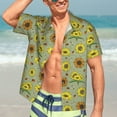 thumbnail image 7 of Susaid Sage Green With Sunflowers Print Short Sleeve Shirts Button Down Casual Shirts Summer Beach Aloha Button Down Short Sleeve for Men ,Medium, 7 of 7