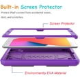 thumbnail image 3 of SUPNICE Case with Built-in Screen Protector for iPad 10.2 Inch 2021/2020/2019 (9th/8th/7th Gen), Lightweight Shockproof Handle Stand Kids Case for Apple iPad 10.2, iPad Air 3 10.5 2019, Purple, 3 of 9