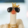 thumbnail image 2 of Decoración De Pato Pequeño Figura de pato linda con dedo medio, adorno de pato de mesa de 7,5 cm, regalo de escritorio creativo, 2 of 5