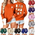 thumbnail image 2 of Qingpeng Womens Halloween Sweatshirt Spooky Season Print Crewneck Oversized Long Sleeve Oversized Fall Pullover Tops Loose Comfy Shirts, 2 of 6