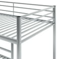 thumbnail image 5 of EUROCO Metal Twin over Twin Bunk Bed, Low Profile Bunk with Ladder and Full Length Safety Guardrails for Kids Teens Adults, 350lb Capacity Heavy Duty Space-Saving Bed Frame, Silver, 5 of 10