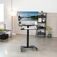 thumbnail image 2 of VIVO Black 36" Electric Mobile Height Adjustable Two Platform Standing Desk, 2 of 8